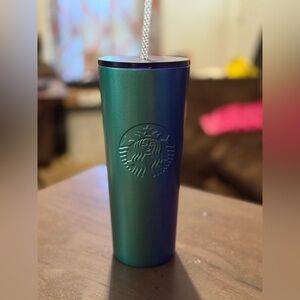 Used Metal Iridescent Starbucks Cup